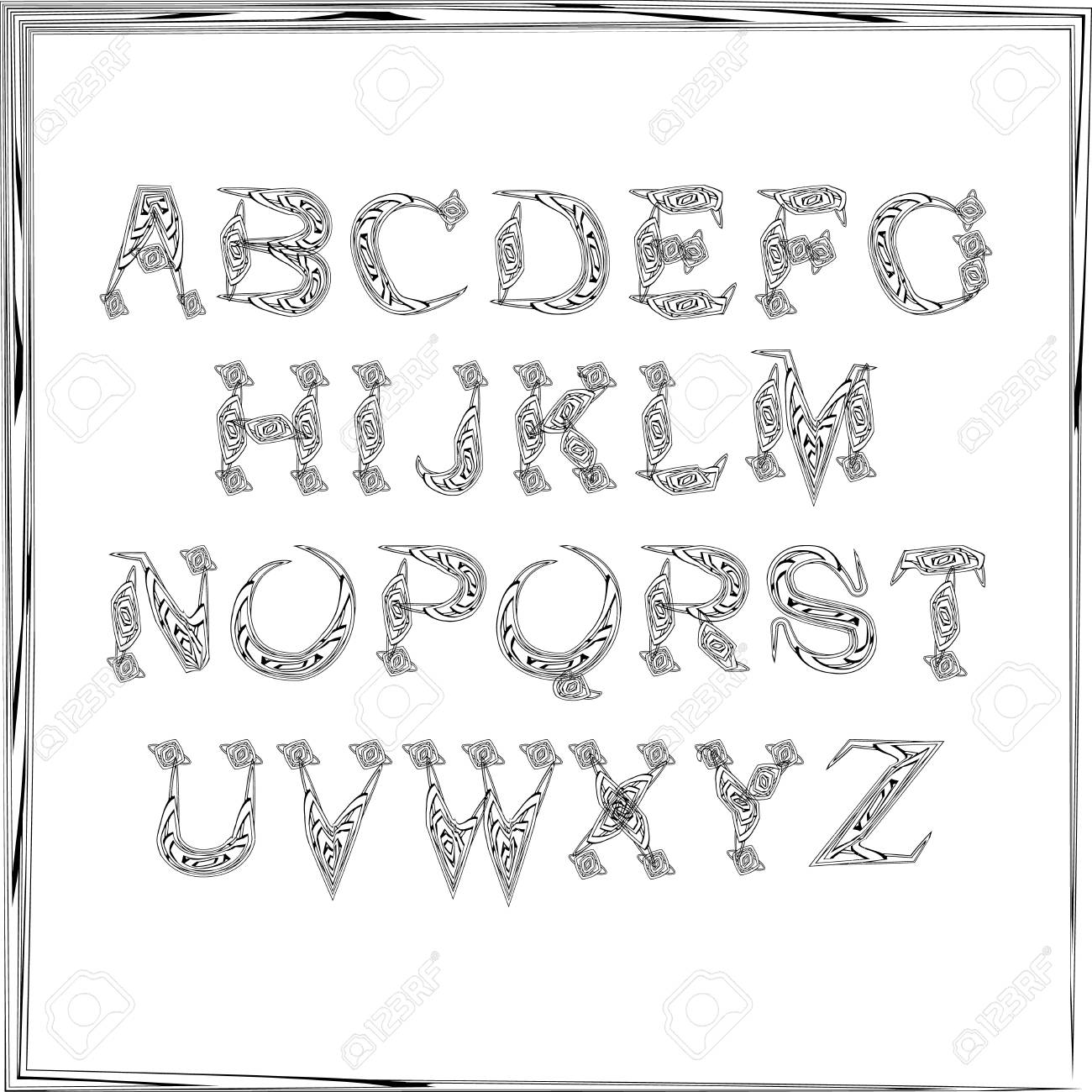 白い背景に筆記体のアルファベットのベクトル イラストのイラスト素材 ベクタ Image 白い背景に筆記体のアルファベットのベクトル イラストのイラスト素材 ベクタ Image