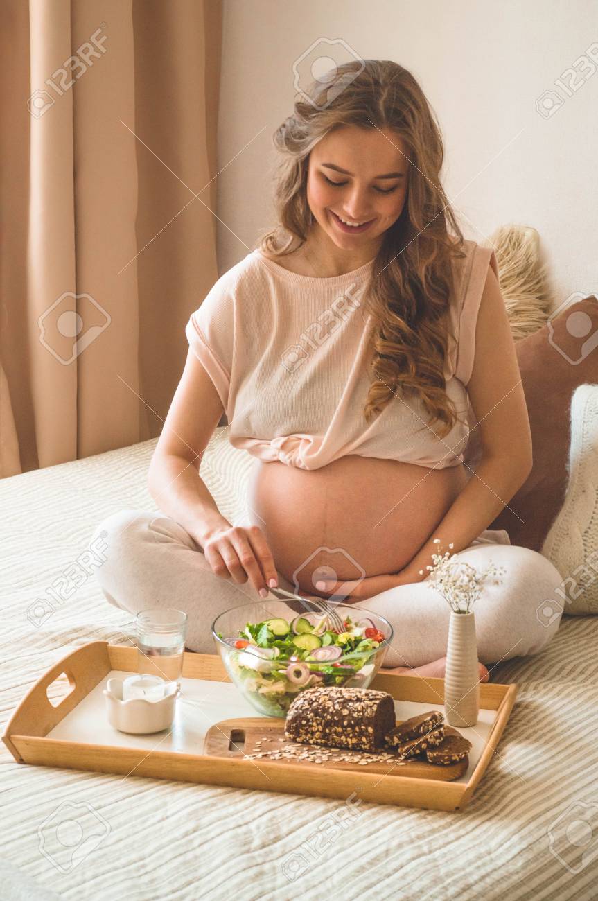 Pregnancy And Healthy Organic Nutrition Pregnant Woman Enjoying Stock Photo Picture And Royalty Free Image Image 121644045
