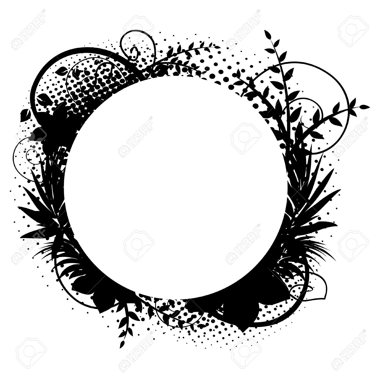 Floral Decorations circle frame with floral decorations 2 royalty free cliparts Floral Decorations circle frame with floral decorations 2 royalty free cliparts