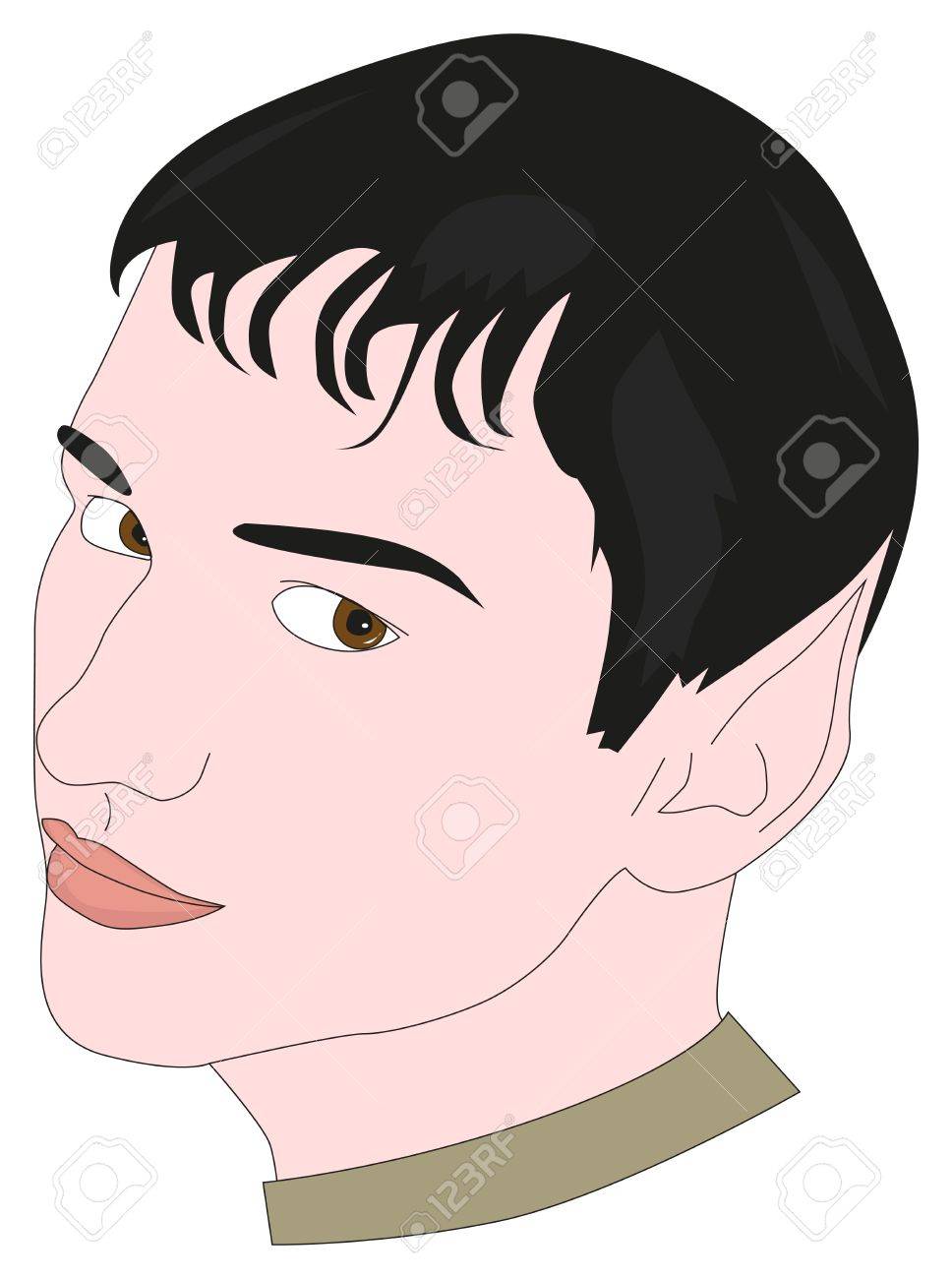 先のとがった耳 イラストと若い男の肖像のイラスト素材 ベクタ Image 1670