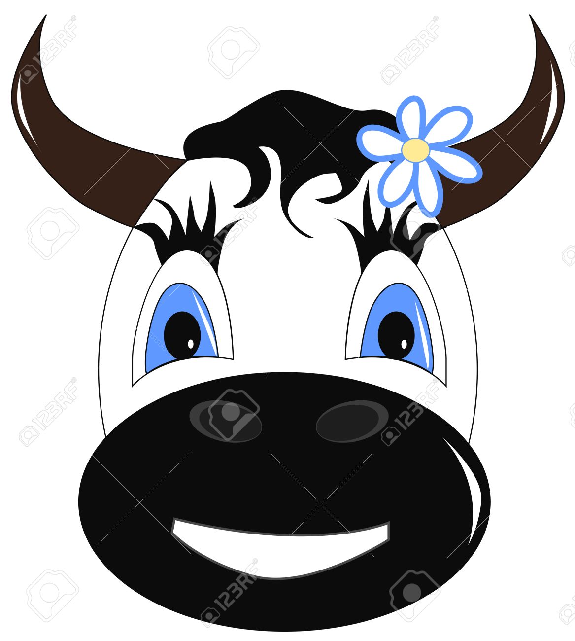 Cartoon Funny Cow Face With Big Blue Eyes And A Flower In Her Hair Royalty Free SVG, Cliparts, Vectors, And Stock Illustration. Image 26897114. Cartoon Funny Cow Face With Big Blue Eyes And A Flower In Her Hair Royalty Free SVG, Cliparts, Vectors, And Stock Illustration. Image 26897114.
