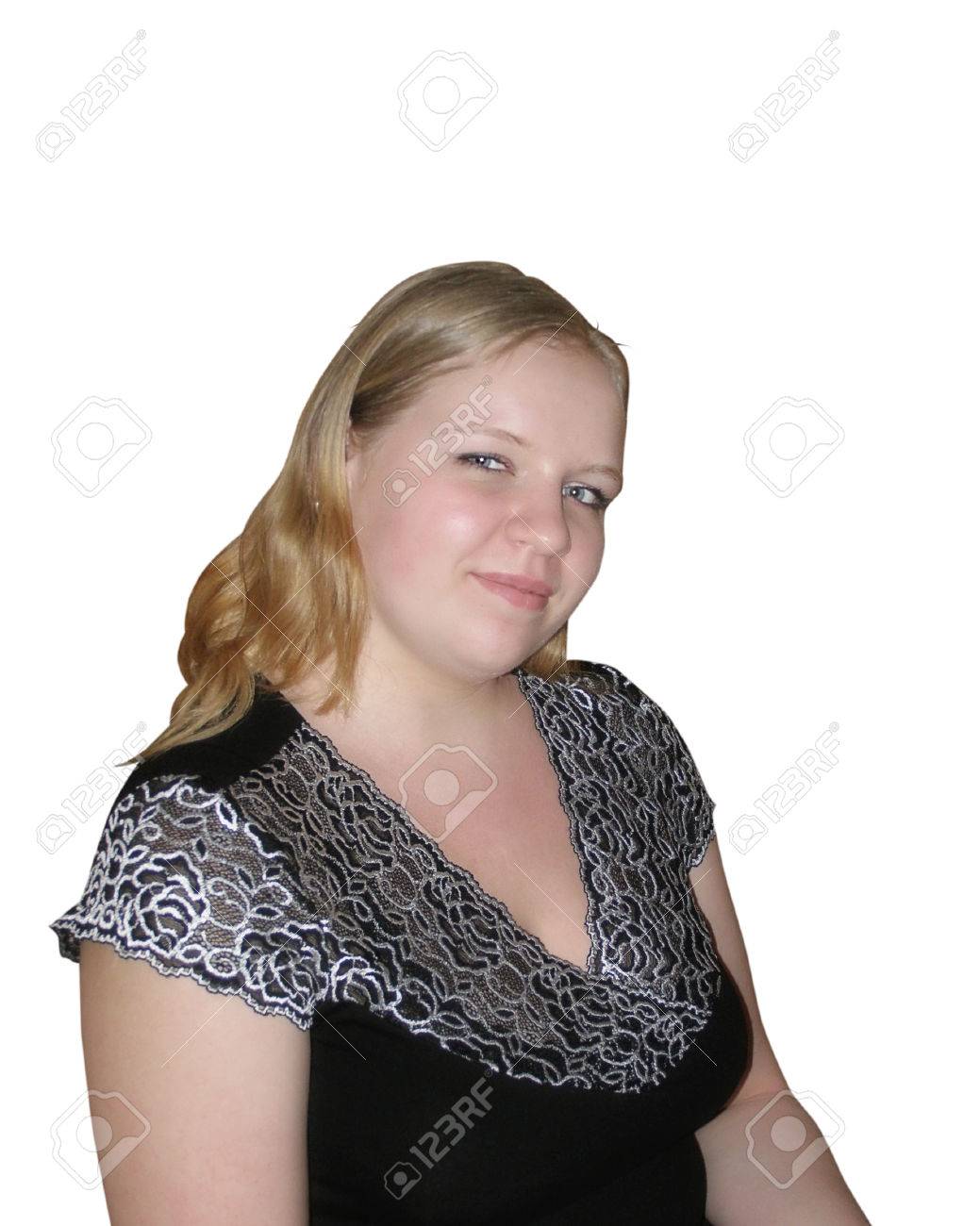 chubby blond 若いぽっちゃりブロンドの女の子の肖像画の写真素材・画像素材 Image 27446541