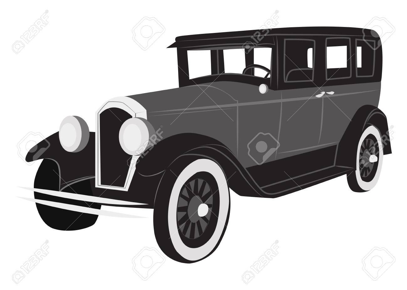 白黒 レトロ 車 イラスト Magandaku Com