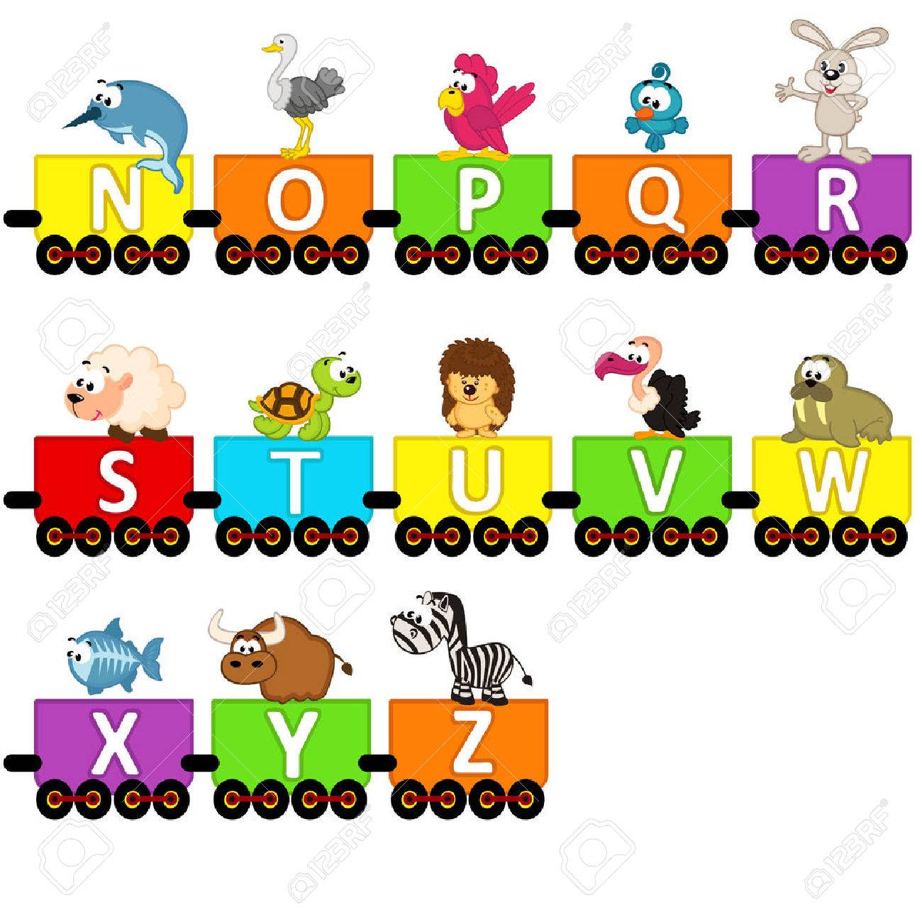 Animaux De Train De L Alphabet De N A Z Illustration Vectorielle Eps Clip Art Libres De Droits Vecteurs Et Illustration Image