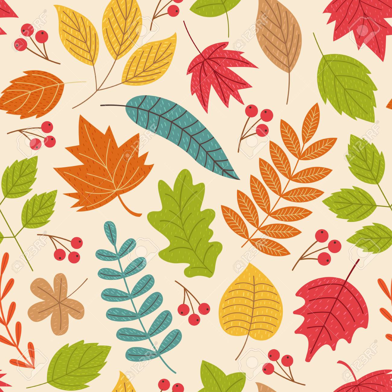 Pattern With Autumn Leaves Illustration Eps Royalty Free Cliparts Vectors And Stock Illustration Image
