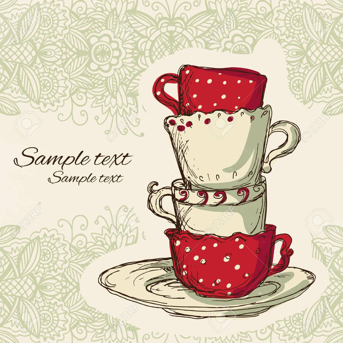 ティー パーティー ビンテージ背景 のイラスト素材 ベクタ Image