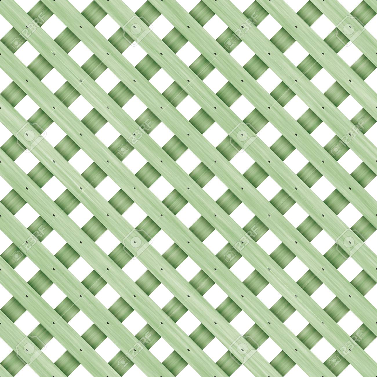 白い背景の上のシームレスなグリーンの木製ラティス の写真素材 画像素材 Image