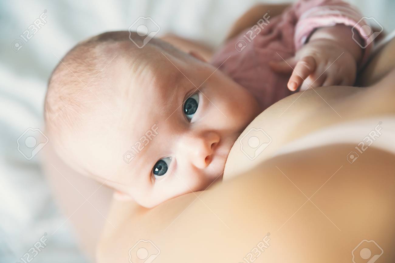 Baby eating mother's milk. Mother breastfeeding baby. Beautiful mom feeding her newborn child. Young woman nursing and feeding baby. Concept of lactation infant. - 89041218 Baby eating mother's milk. Mother breastfeeding baby. Beautiful mom feeding her newborn child. Young woman nursing and feeding baby. Concept of lactation infant. - 89041218