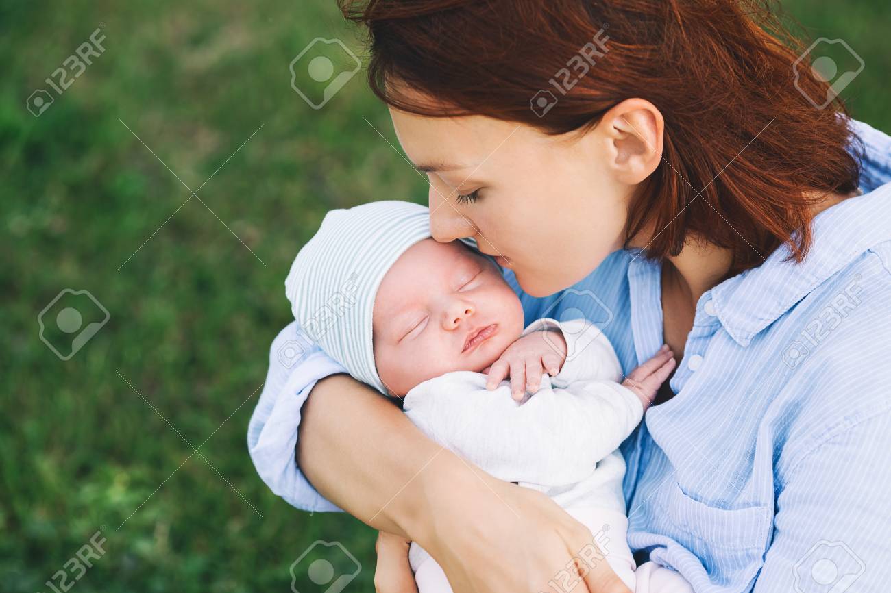 beautiful mom with cute baby