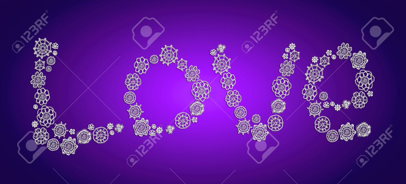 romantic love word over deep indigo background stock photo picture
