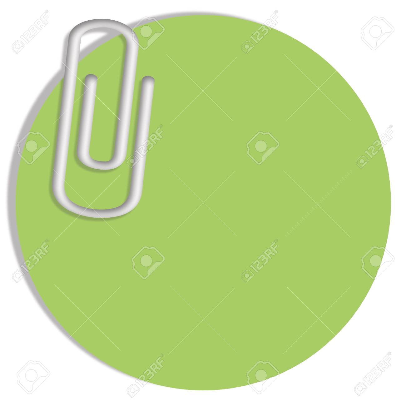 light green circular paper note with a clip with copy space stock