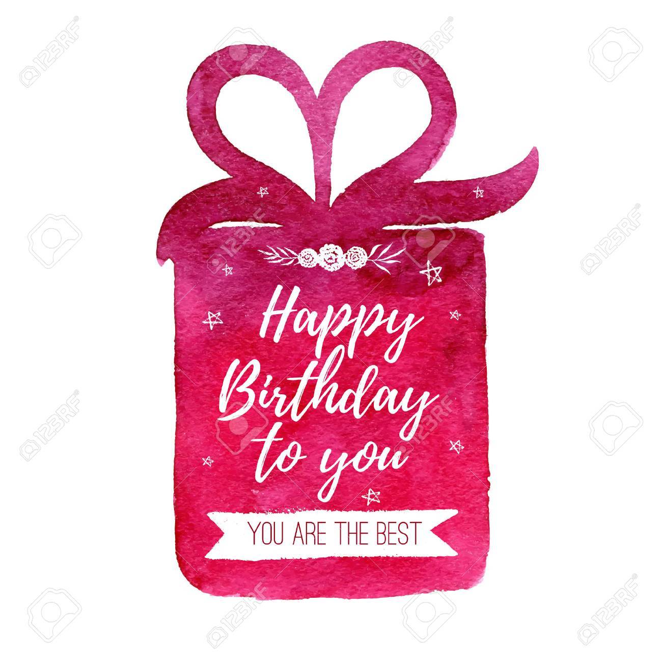 Joyeux Anniversaire Vous Etes La Meilleure Carte De Voeux Affiche De Mode Vector Main Lettrage Citation Avec Etoiles Fleurs Sur La Texture De Cadeau Aquarelle Rose Vector Peint A La Main Peint Joyeux Anniversaire Vous Etes La Meilleure Carte De Voeux Affiche De Mode Vector Main Lettrage Citation Avec Etoiles Fleurs Sur La Texture De Cadeau Aquarelle Rose Vector Peint A La Main Peint