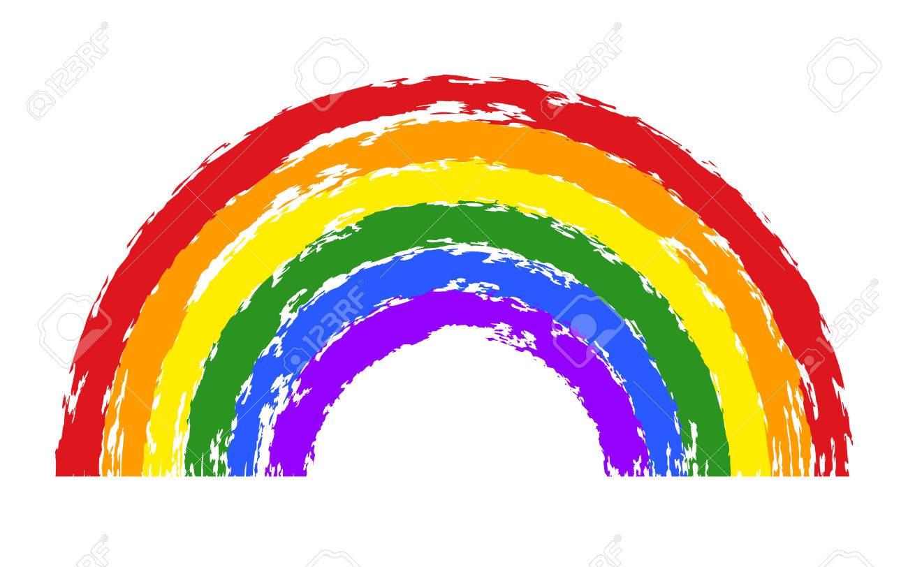 ゲイプライド デザイン要素をベクトル 虹塗抹標本 Lgbt は ゲイやレズビアンの自尊心の記号 アイコン 手描きペイント ストロークは 白い背景で隔離 Lgbt の概念 のイラスト素材 ベクタ Image