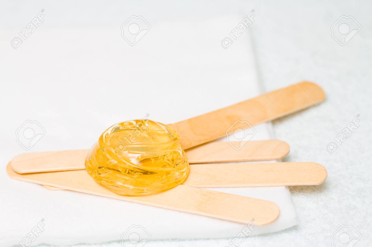 Depilation And Beauty Concept Sugar Paste Or Wax Honey For