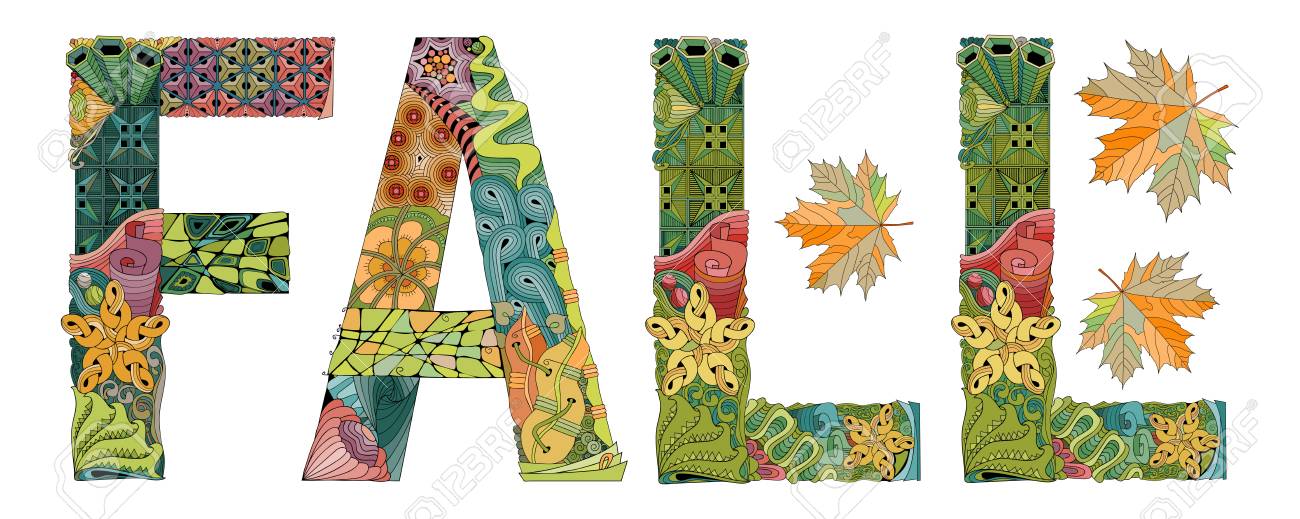 hand painted art design hand drawn illustration word fall for