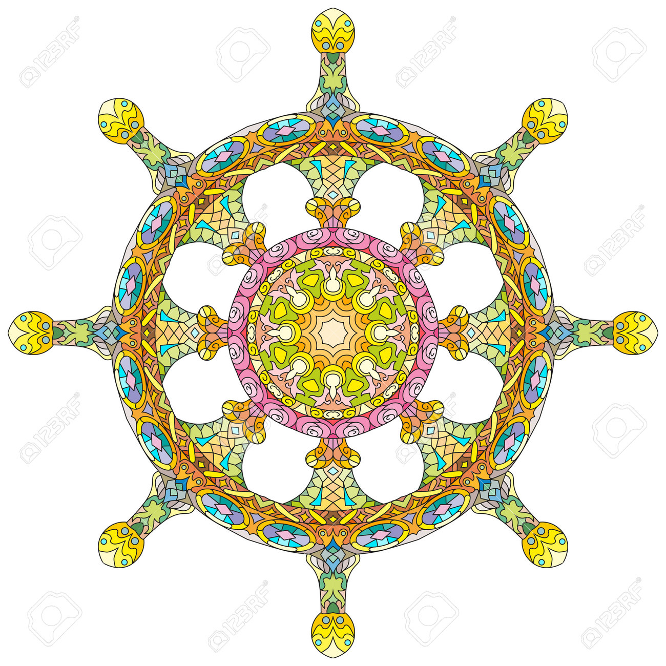 Dharma Wheel, Dharmachakra. Symbol Of Buddha Teachings On The Path To  Enlightenment, Liberation From The Karmic. Royalty Free SVG, Cliparts,  Vectors, and Stock Illustration. Image 183690736., image size:1300x1300