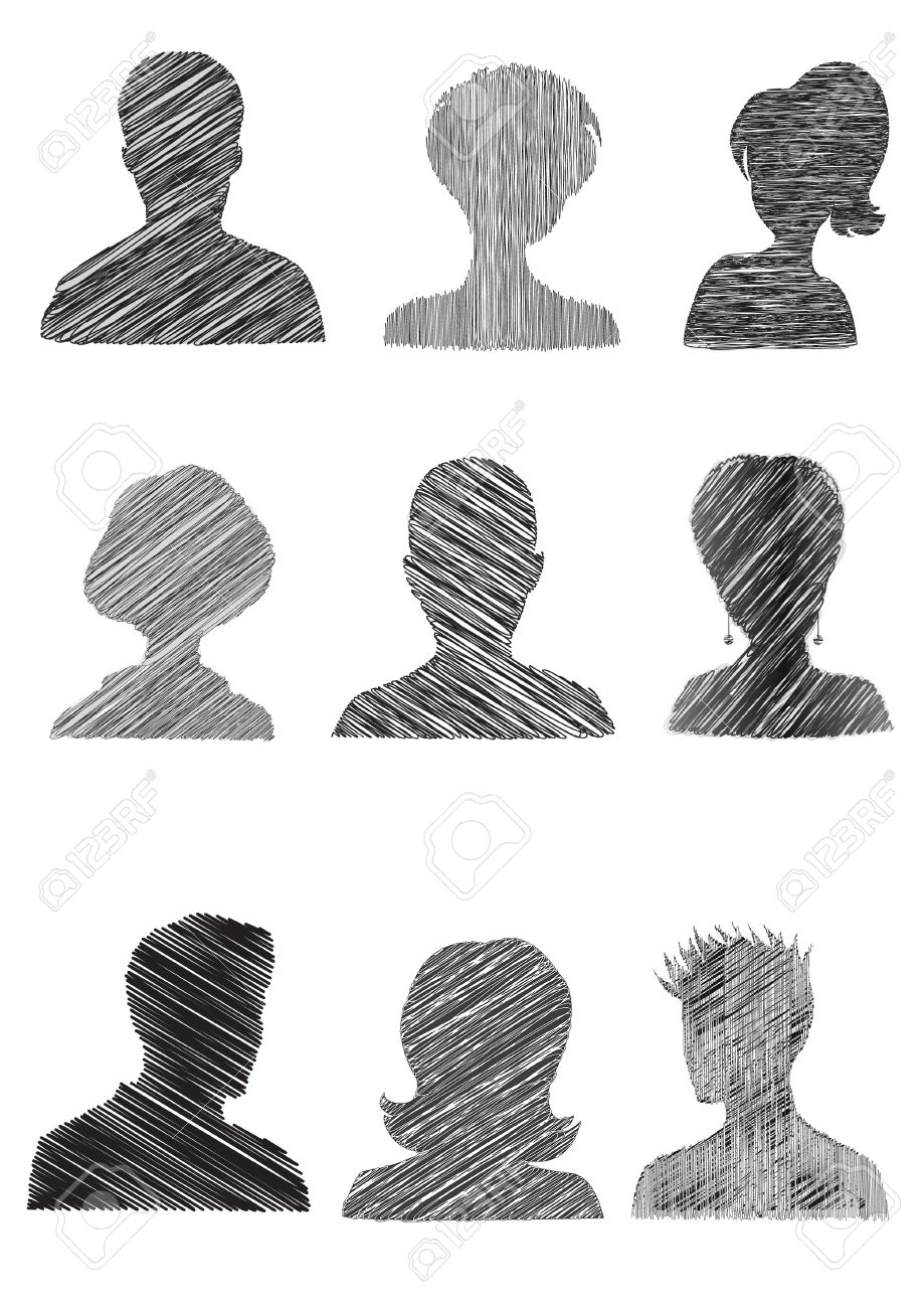 Anonymous Mugshots with scribble effect - 11548734 Anonymous Mugshots with scribble effect - 11548734