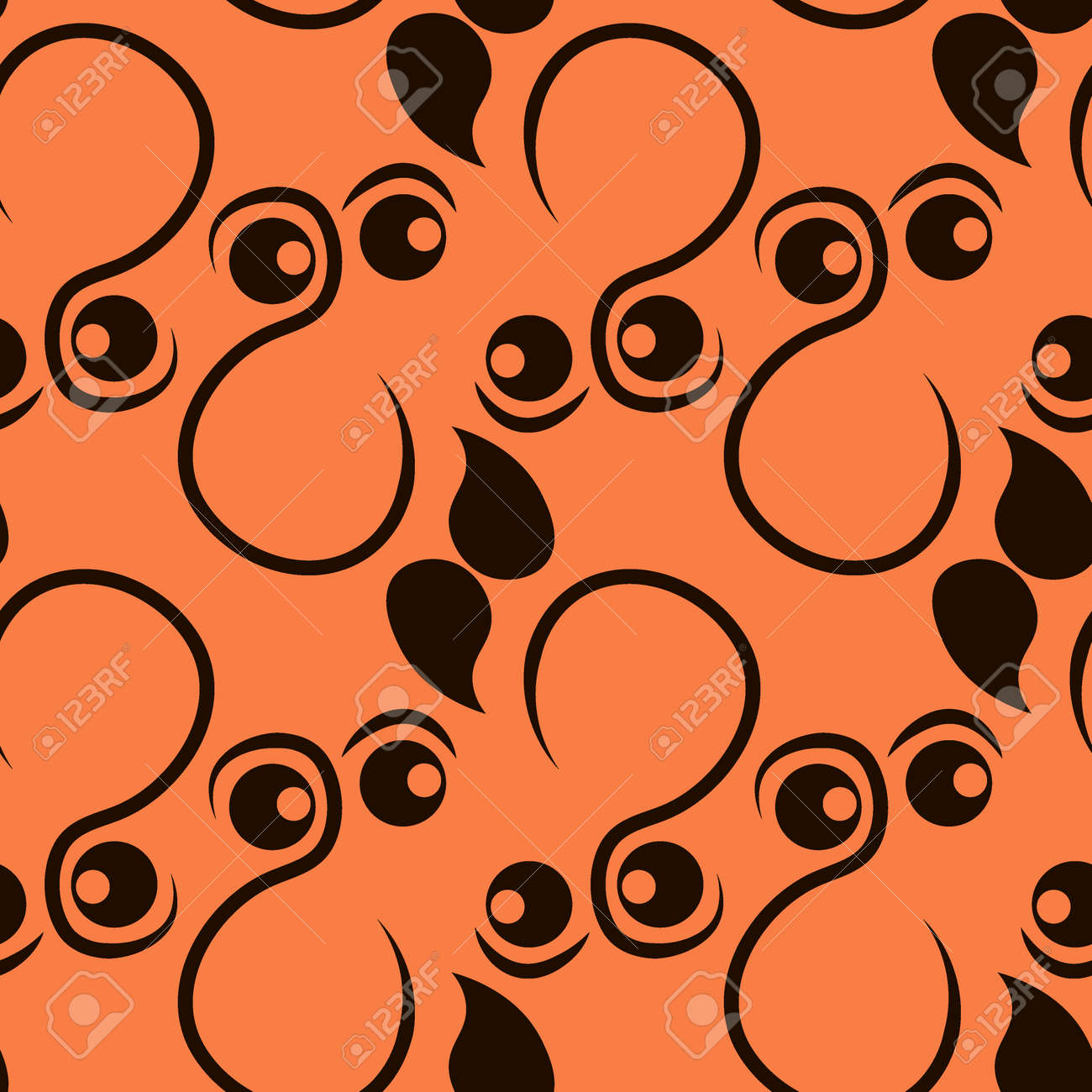 Seamless texture, pattern on a square background - face, look, surprise, mustache, gnome. Background for a website or blog, textiles, wallpaper, packaging. - 167835992 Seamless texture, pattern on a square background - face, look, surprise, mustache, gnome. Background for a website or blog, textiles, wallpaper, packaging. - 167835992