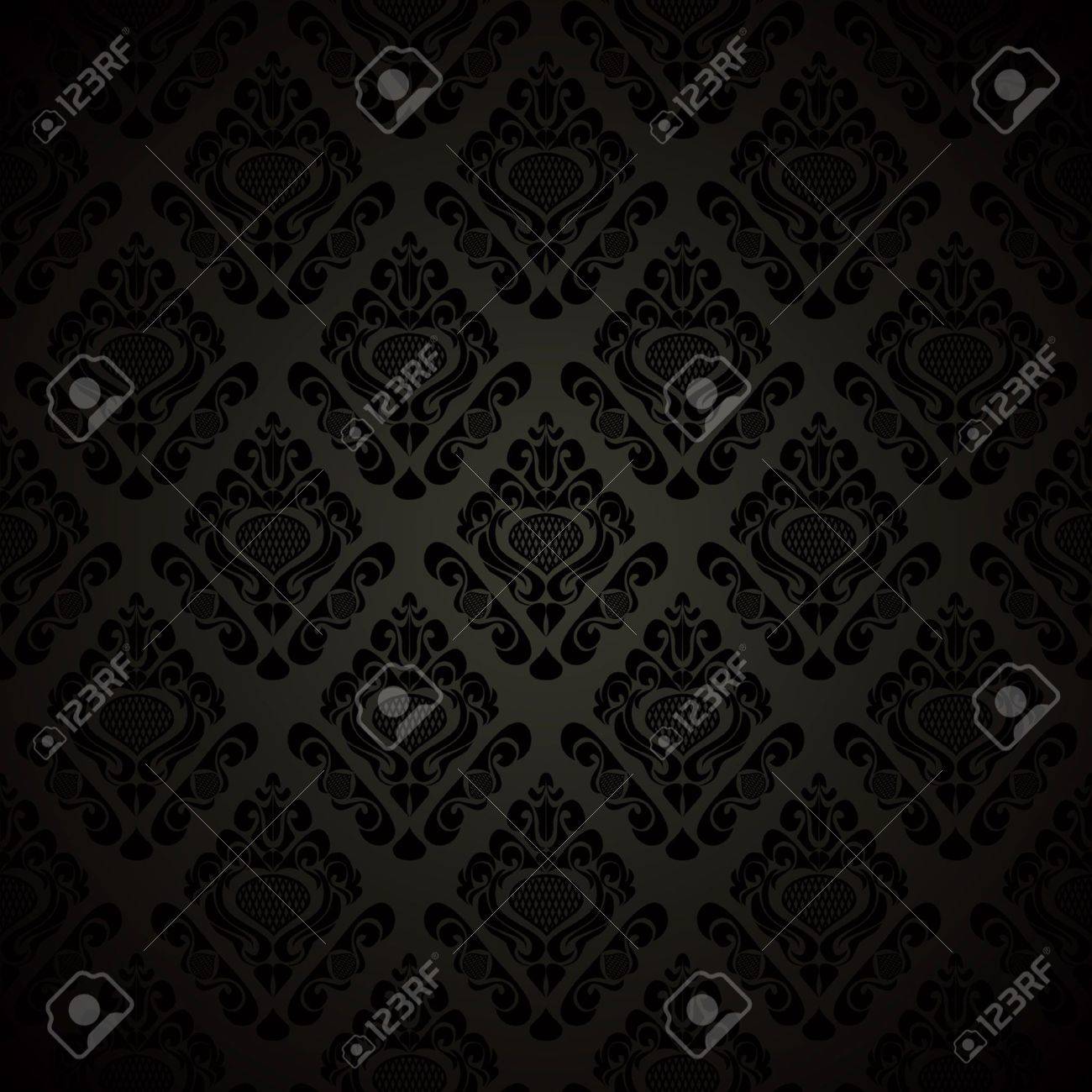 Seamless black wallpaper - style retro. Vector illustration(EPS10). - 13298189 Seamless black wallpaper - style retro. Vector illustration(EPS10). - 13298189