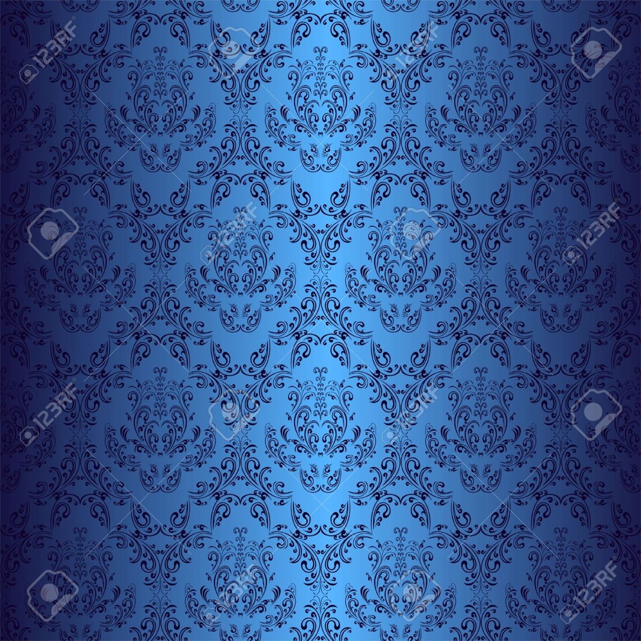 Seamless dark blue wallpaper in style retro - 16133525 Seamless dark blue wallpaper in style retro - 16133525
