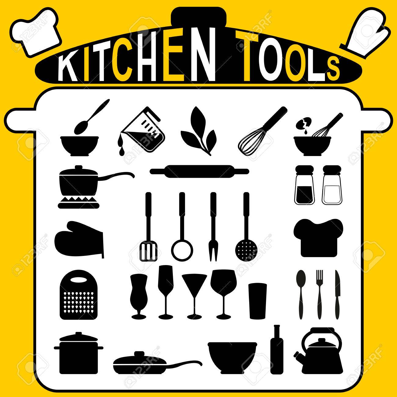 Kitchen tools - icons set - 22627068 Kitchen tools - icons set - 22627068