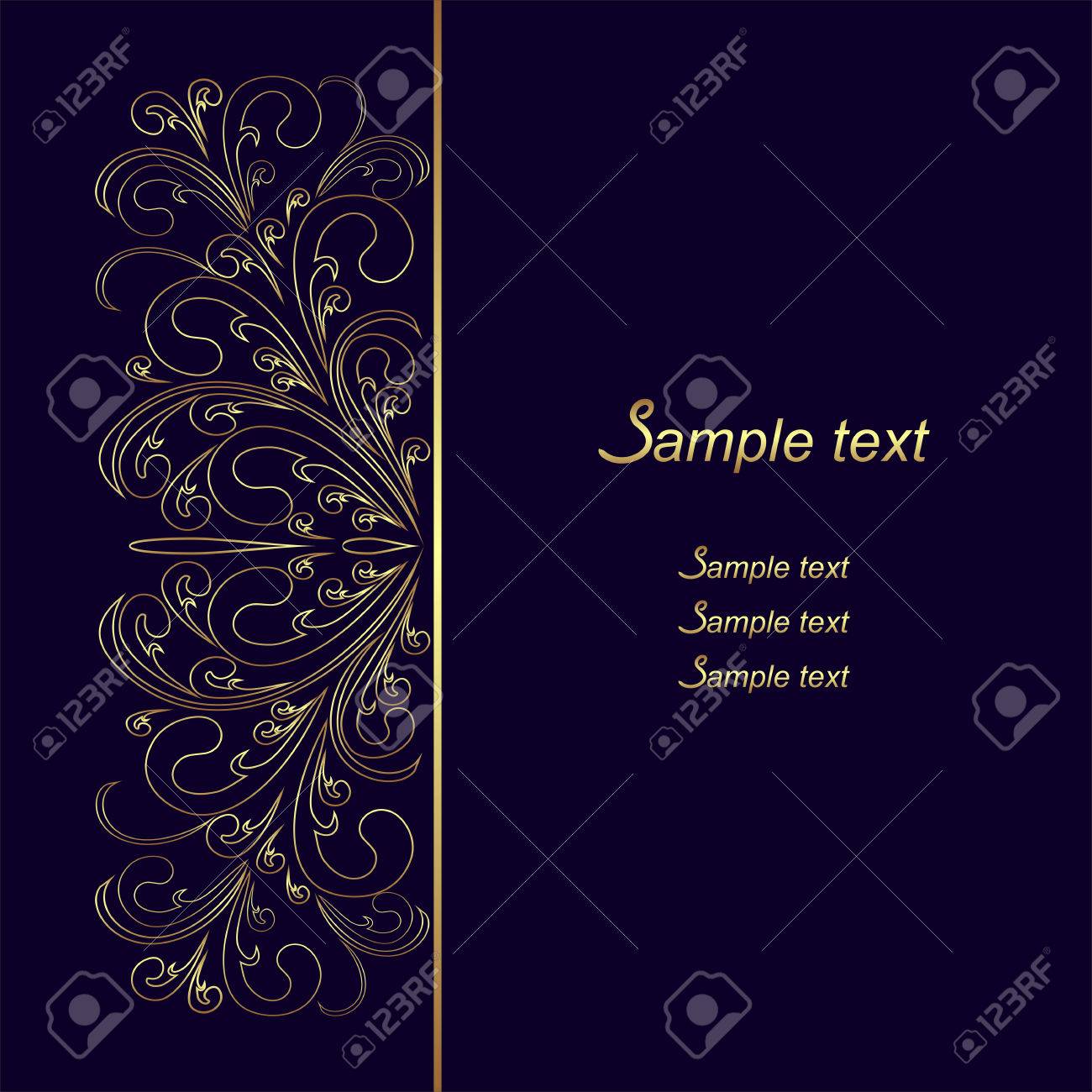 Dark blue Background with golden lacy Border - 25288541 Dark blue Background with golden lacy Border - 25288541