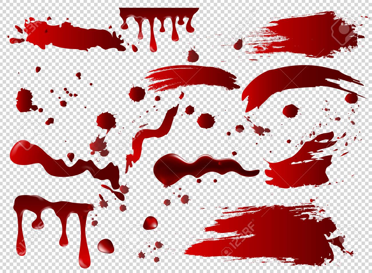 Vector Illustration Set Of Blood Spots Smears Spilled Red Paint Royalty Free Cliparts Vectors And Stock Illustration Image