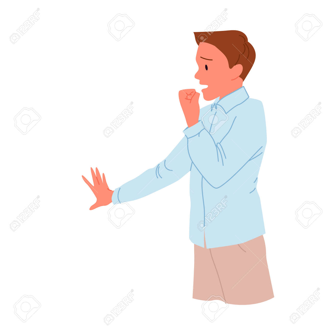 Shocked scared face expression of adult man Vector Image