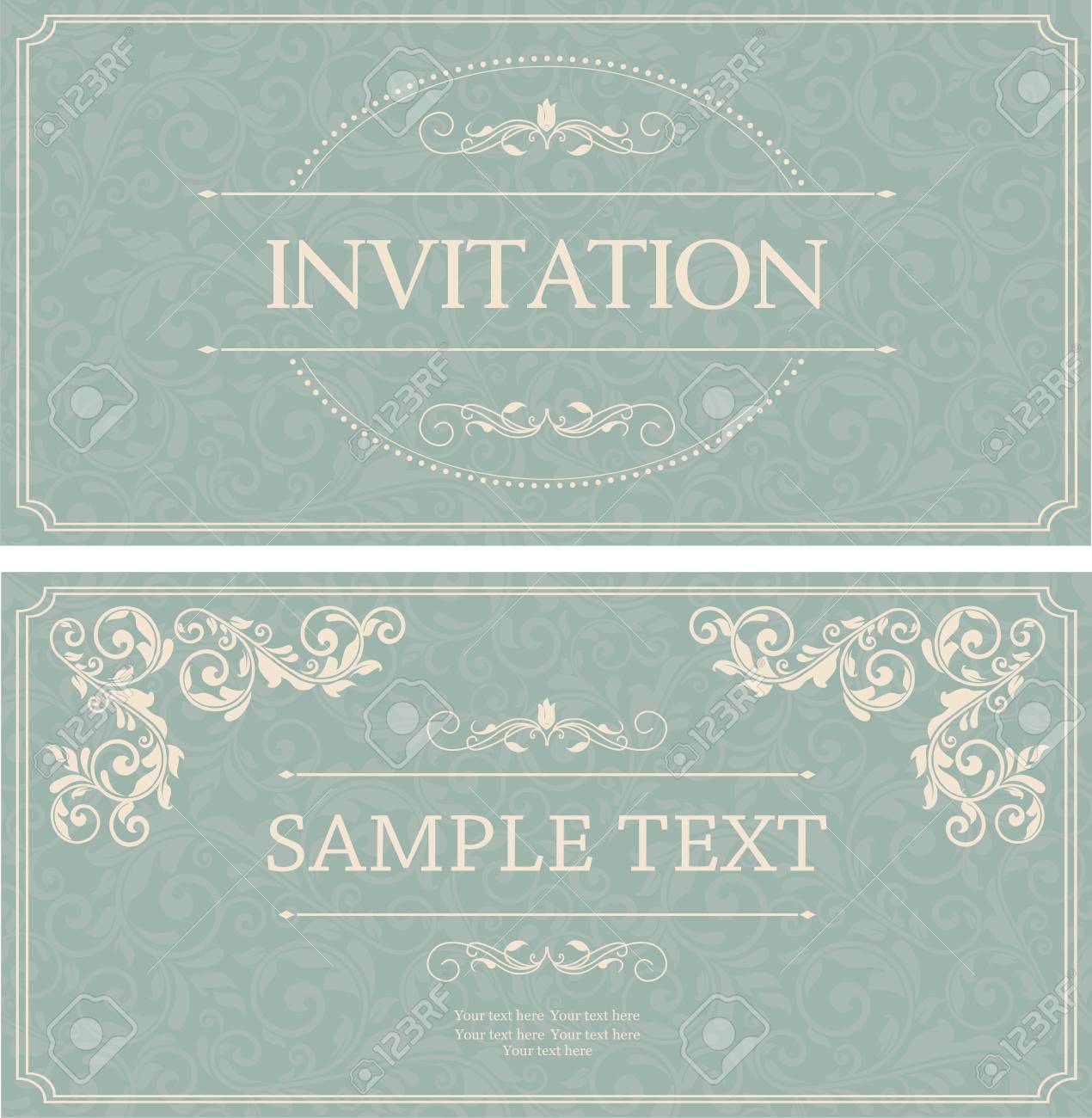 ビンテージ グリーティング カード 美しい装飾 招待状 高級ポストカード のイラスト素材 ベクタ Image