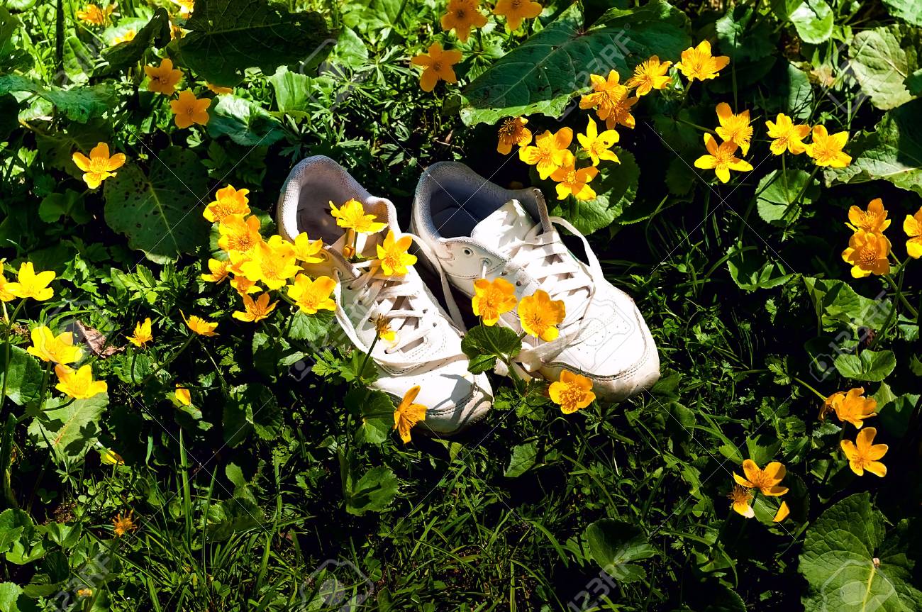 yellow flower shoes