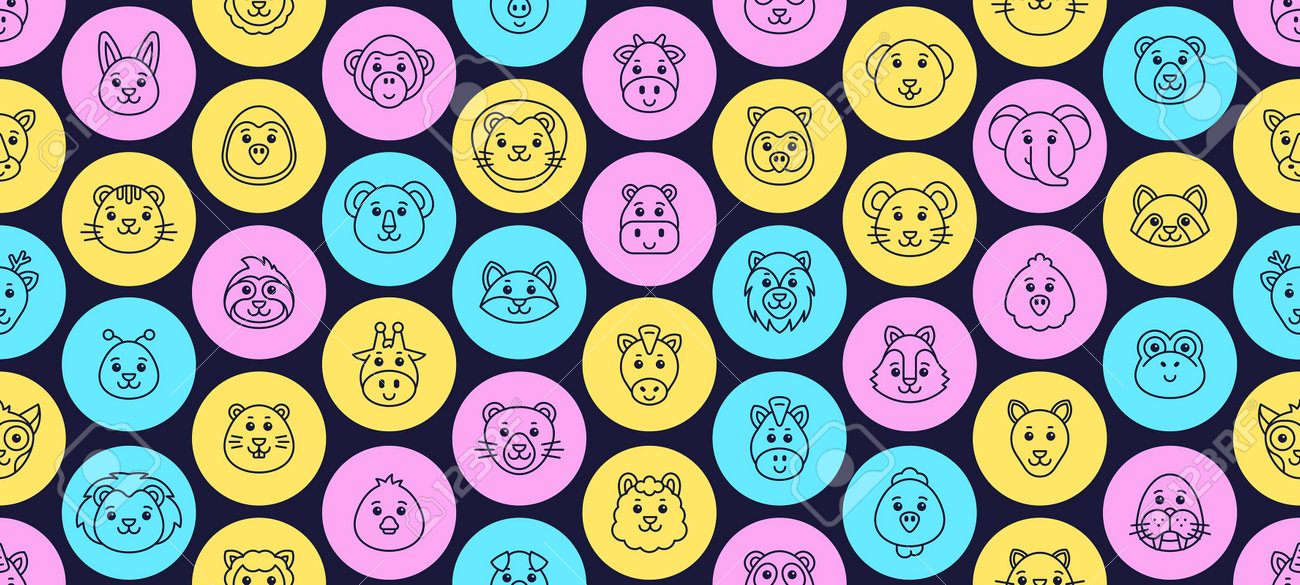 Seamless pattern with Animals icons. Animal icons set. Icon design. Template elements - 171263525 Seamless pattern with Animals icons. Animal icons set. Icon design. Template elements - 171263525