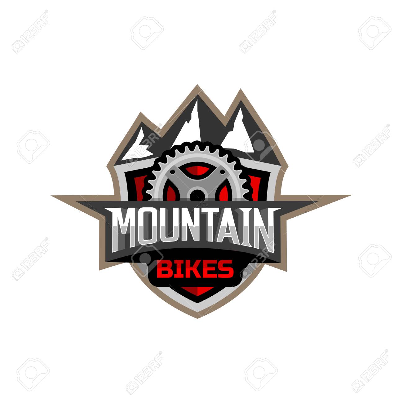 mountain bike logo emblem badge bike logo