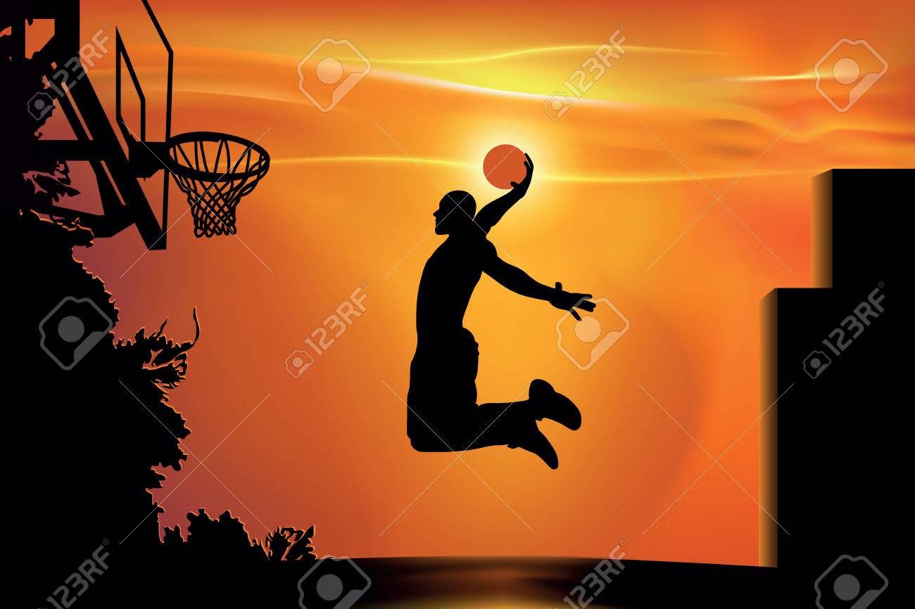 athlete playing basketball in the street at sunset - 72663514 athlete playing basketball in the street at sunset - 72663514