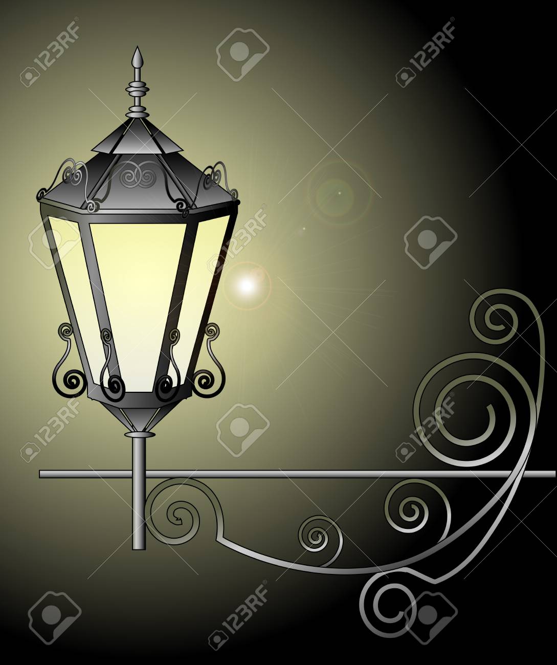 Illustration Of Night Street Lamp Royalty Free Cliparts Vectors And Stock Illustration Image