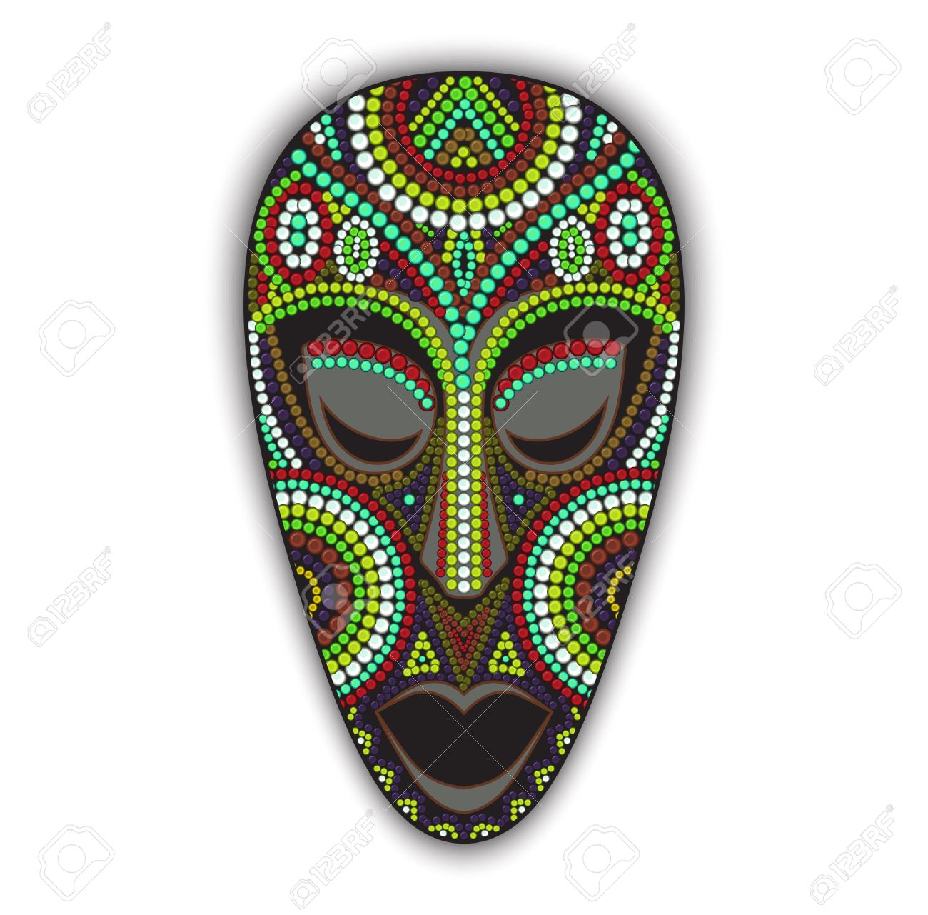 vector colorful ethnic african mask royalty free cliparts vectors