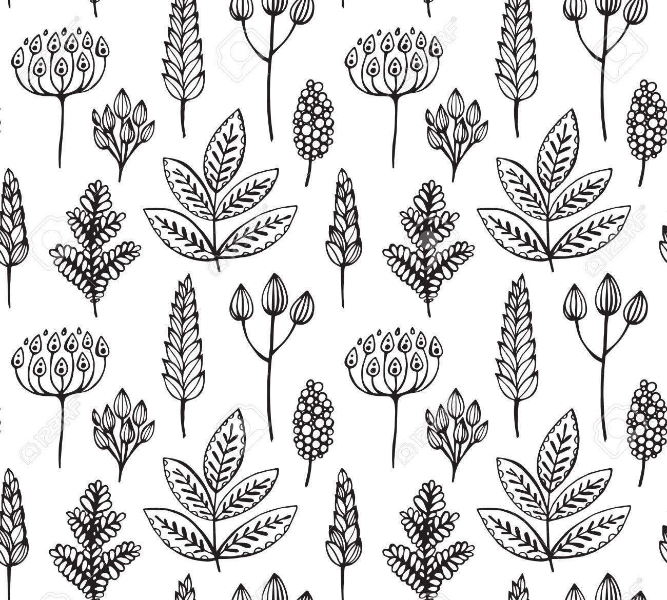 手描きのシームレスなパターンは 華やかな植物を落書き 無限の自然な背景 ファッションのイラストが印刷された布 スクラップ ブック のイラスト素材 ベクタ Image 手描きのシームレスなパターンは 華やかな植物を落書き 無限の自然な背景 ファッションのイラストが印刷された布 スクラップ ブック のイラスト素材 ベクタ Image
