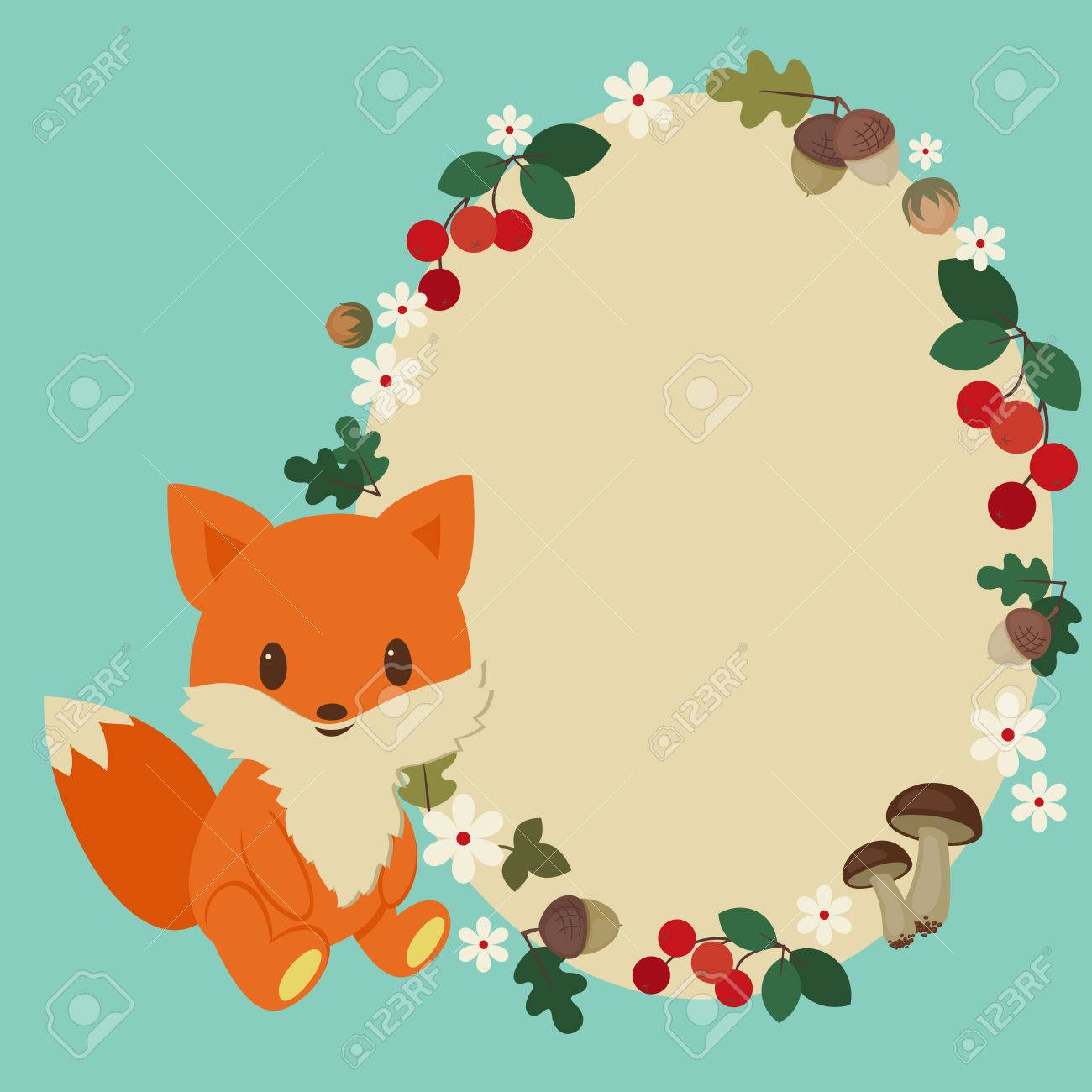Tarjeta De Los Ninos Con El Zorro Bebe Y Blanco Marco Floral Ilustraciones Vectoriales Clip Art Vectorizado Libre De Derechos Image Tarjeta De Los Ninos Con El Zorro Bebe Y Blanco Marco Floral Ilustraciones Vectoriales Clip Art Vectorizado Libre De Derechos Image