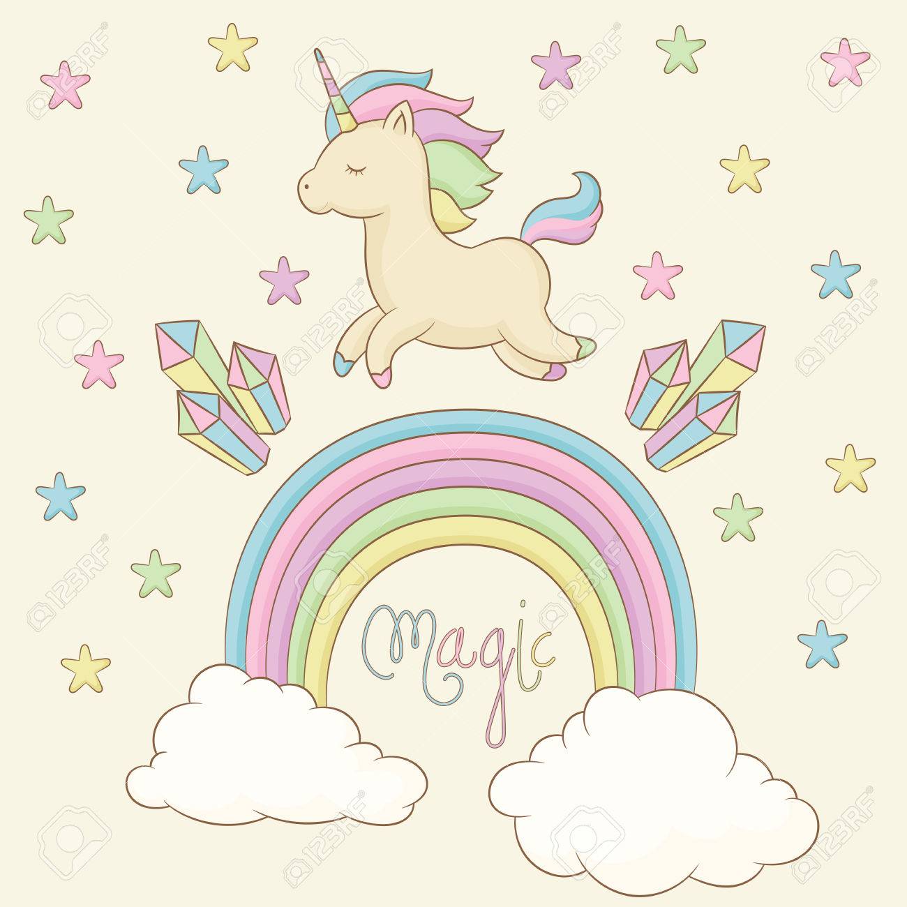 Unicornio Arcoiris Con Nubes Cristales Y Estrellas Alrededor Papel Pintado Romantico Infantil O Diseno De Poster Vector Dibujado A Mano Ilustracion Ilustraciones Vectoriales Clip Art Vectorizado Libre De Derechos Image Unicornio Arcoiris Con Nubes Cristales Y Estrellas Alrededor Papel Pintado Romantico Infantil O Diseno De Poster Vector Dibujado A Mano Ilustracion Ilustraciones Vectoriales Clip Art Vectorizado Libre De Derechos Image