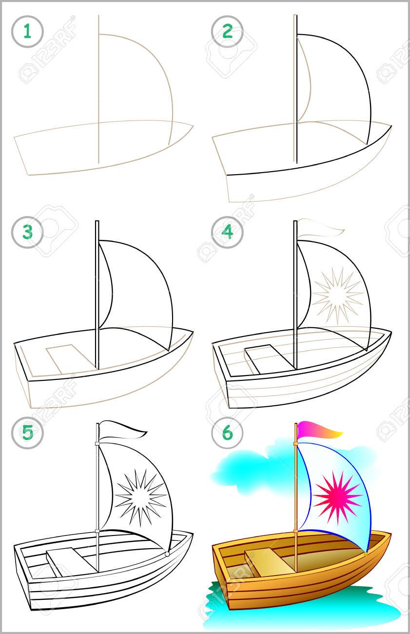 How to draw a Speedboat Drawing Lesson Step by Step 