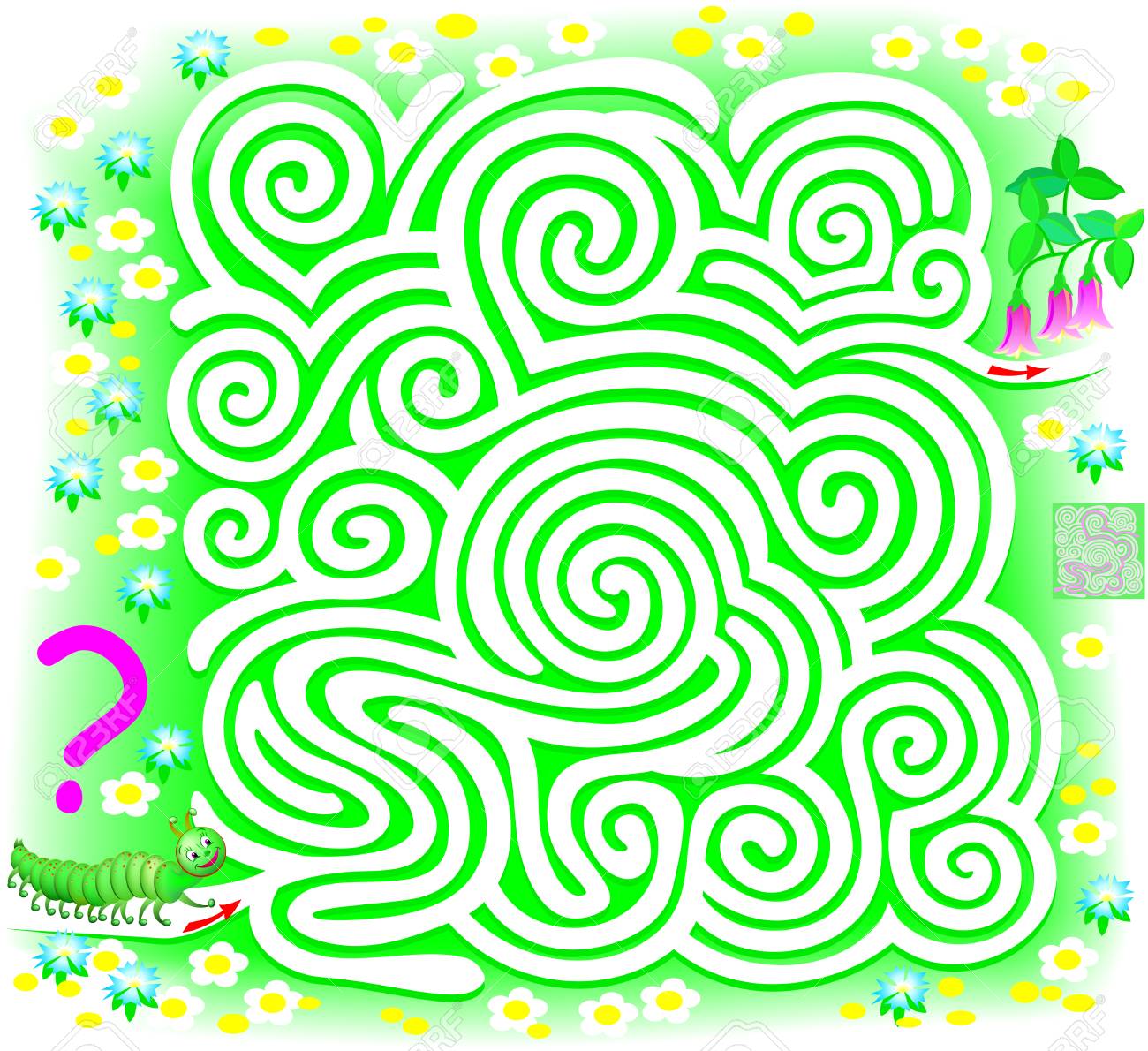 迷宮とロジック パズル ゲーム 冬虫夏草の花を見つける必要があります ベクター画像 のイラスト素材 ベクタ Image