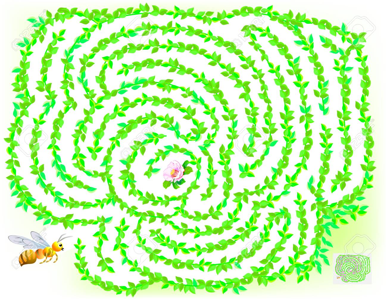 子供と大人のための迷路とロジックパズルゲーム 花まで道を見つけるのを助けます ベクターイメージ のイラスト素材 ベクタ Image