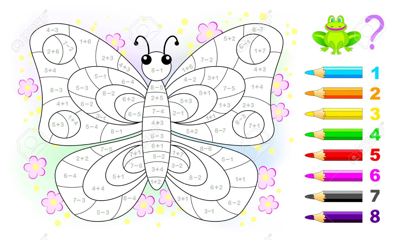 Download Math Education For Children Coloring Book Mathematical Exercises Royalty Free Cliparts Vectors And Stock Illustration Image 129886522