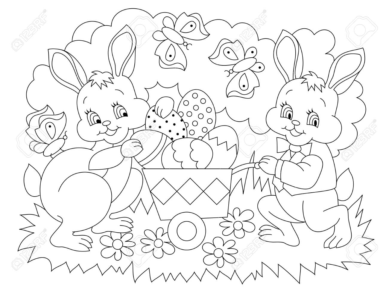Black And White Page For Baby Coloring Book. Illustration Of - Black And White Page For Baby Coloring Book. Illustration Of