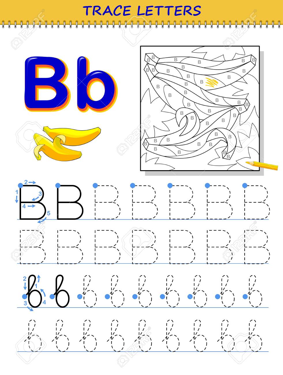 tracing-letter-b-for-study-alphabet-printable-worksheet-for-kids-education-page-for-coloring-book-developing-children-skills-for-writing-and-tracing-abc-vector-cartoon-image-for-school-textbook-royalty-free-svg for Free Printable Letter B Tracing Worksheets Tracing Letter B For Study Alphabet. Printable Worksheet For Kids. Education Page For Coloring Book. Developing Children Skills For Writing And Tracing ABC. Vector Cartoon Image For School Textbook. Royalty Free SVG, for Free Printable Letter B Tracing Worksheets