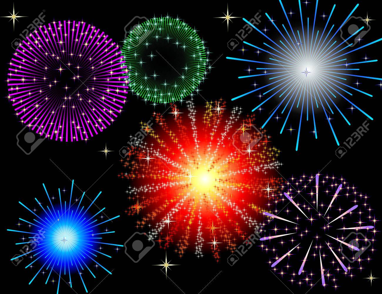 Eps10 ベクトル イラスト 黒の背景でグラフィックの花火 のイラスト素材 ベクタ Image