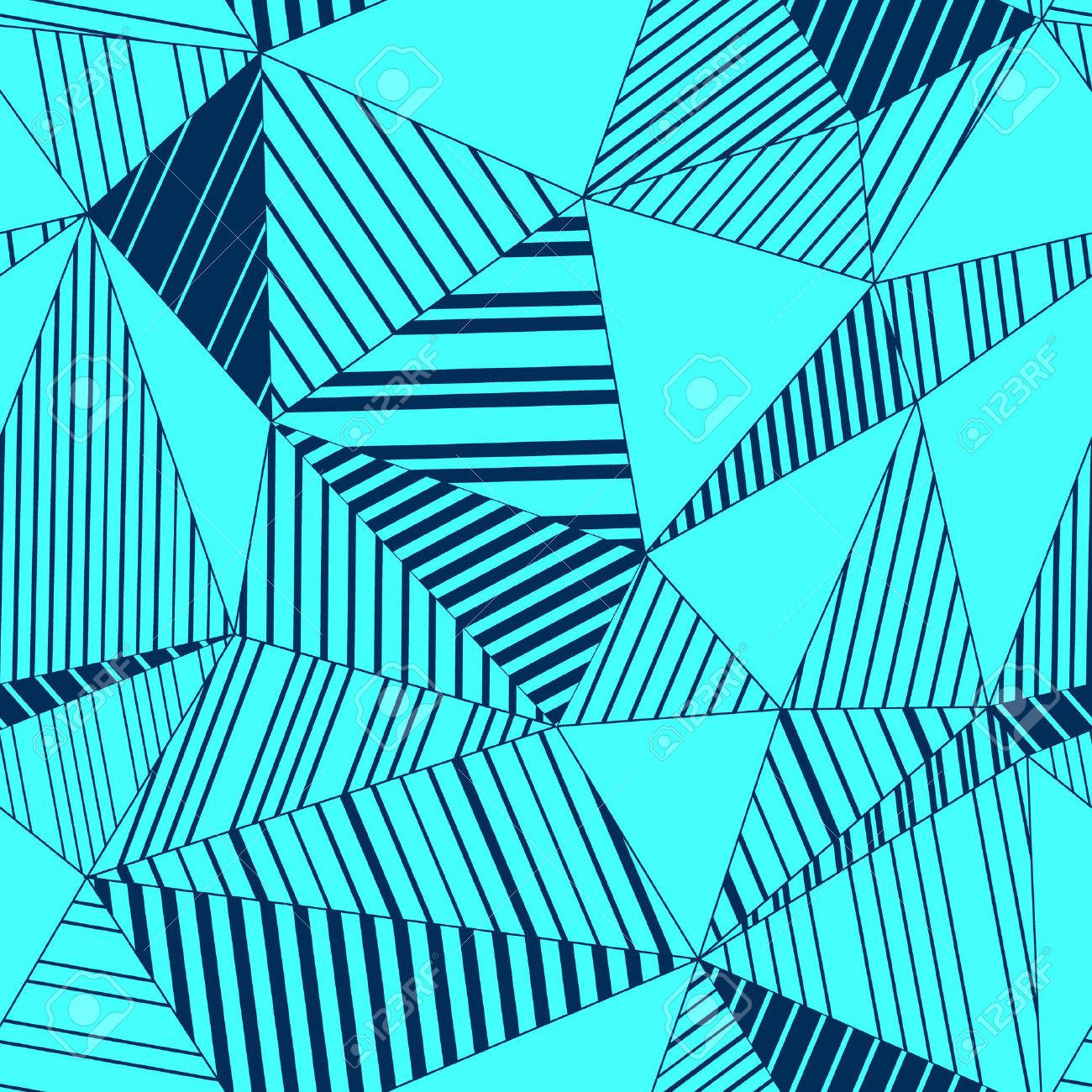 Resumen Geometricas Triangulos Rayas Sin Patron De Color Azul