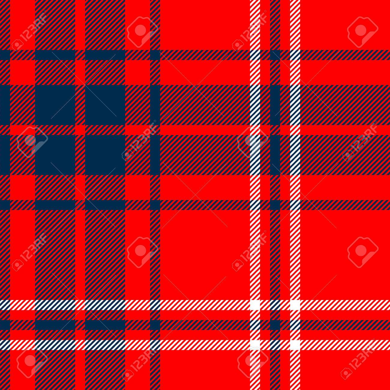 タータン伝統的な市松模様イギリス ファブリック シームレスなパターン 赤 青 ベクトルします のイラスト素材 ベクタ Image