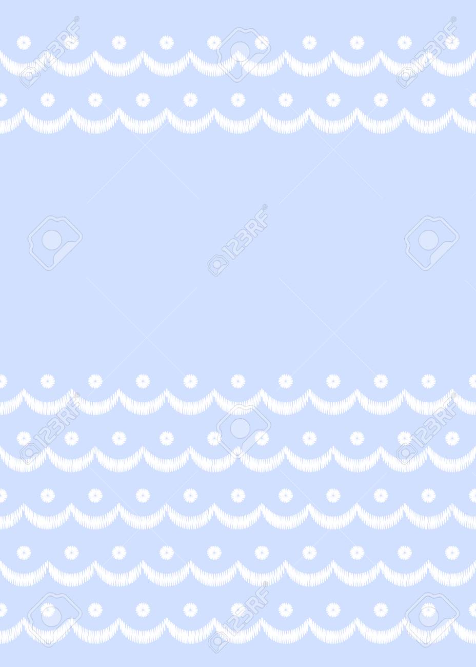 blue and white scalloped lacy edge embroidery card template scalloped edge template
