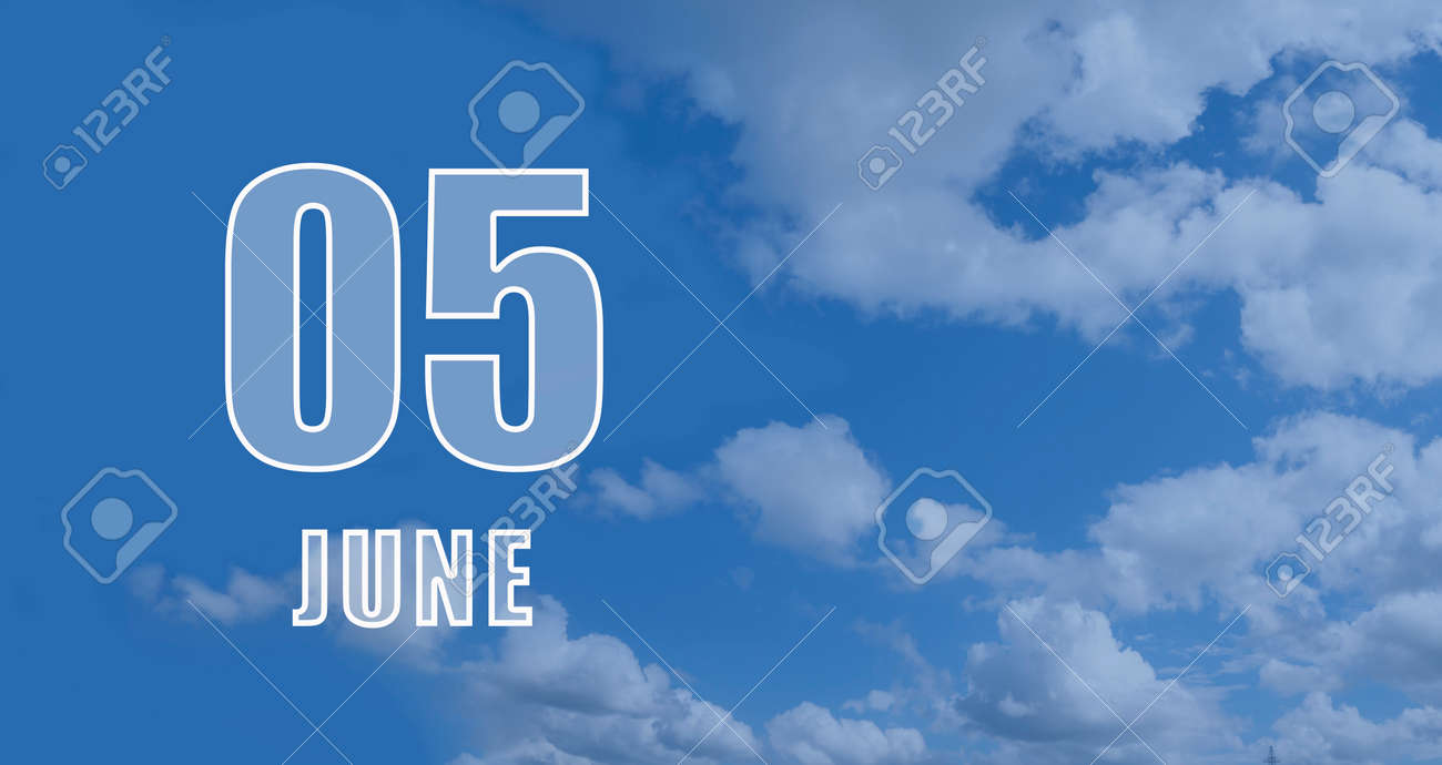 June 05 05th Day Of The Month Calendar Date White Numbers Against Stock Photo Picture And Royalty Free Image Image 165306462