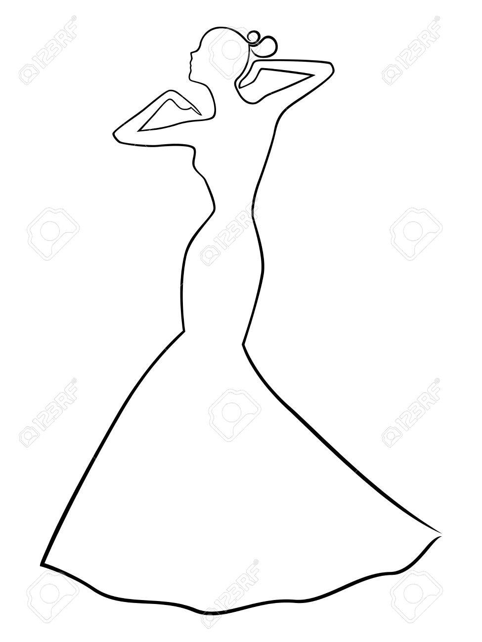 Dress in woman outline fotos Dress in woman outline fotos